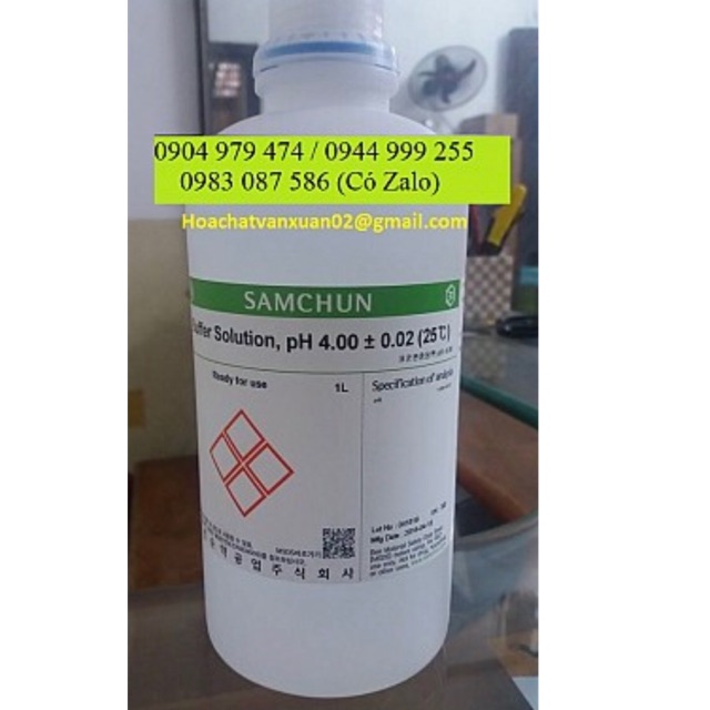 Dung dịch chuẩn pH Buffer Solution pH 4 Samchun Hàn Quốc dung dịch chuẩn pH4 chai 1 lít PH 4.00