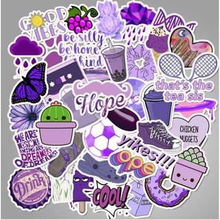 Sticker MÀU TÍM nhựa PVC không thấm nước, dán nón bảo hiểm, laptop, điện thoại, Vali, xe, Cực COOL #52