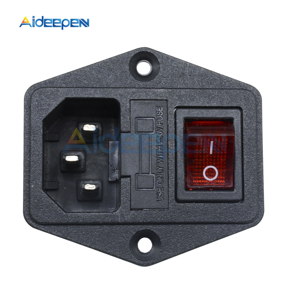 Ổ cắm điện AC 3 chân có hộp cầu chì 250v 10A