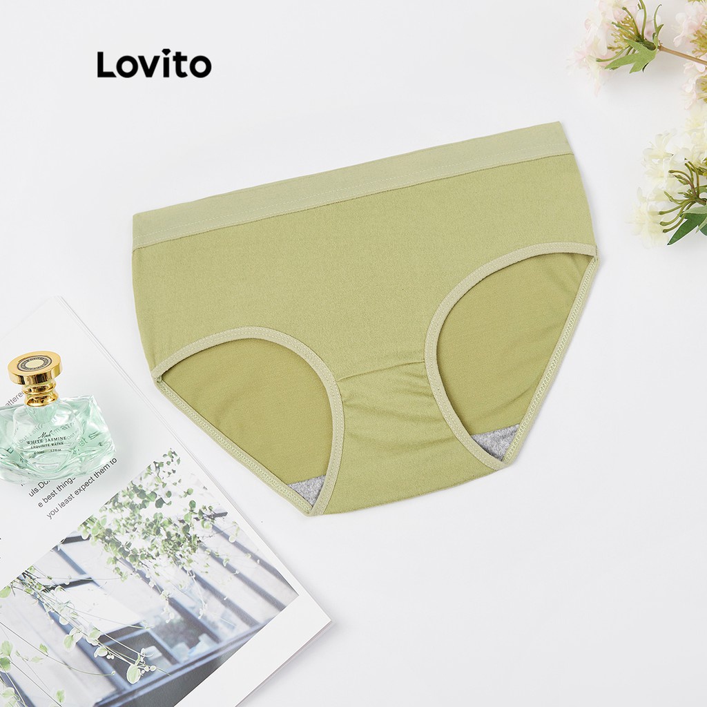 Quần lót Lovito họa tiết kẻ sọc phong cách thường ngày L233L098 (màu đen / xanh dương / xanh lá / vàng)