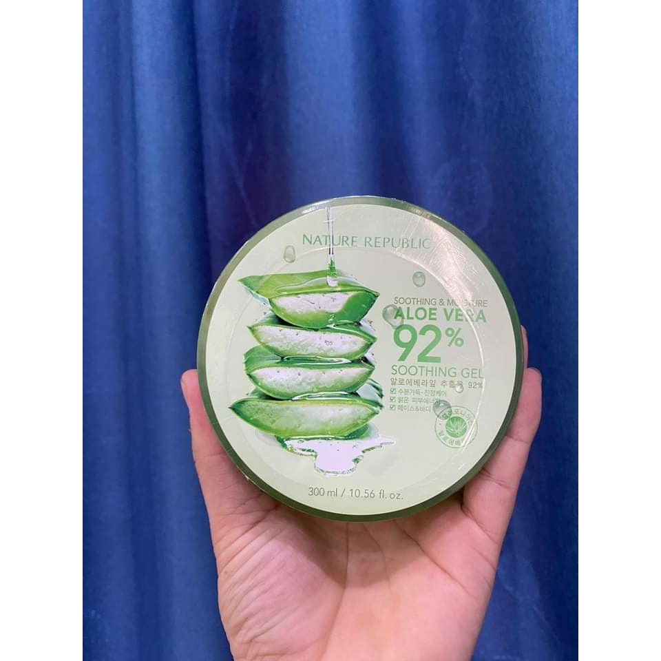 Gel Lô Hội Nature Republic Aloe Vera 92% Soothing Gel 300ml - Hoàng Thanh Cosmetics