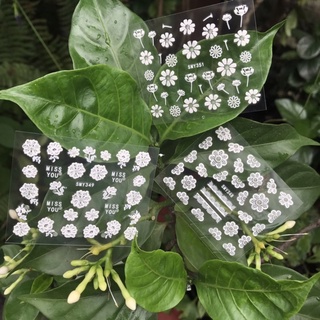 Sticker dán móng nail hoa cúc hoa cỏ may 3d