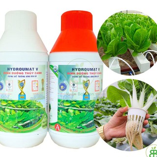 BỘ 2 CHAI 0.5L DINH DƯỠNG THỦY CANH RAU ĂN LÁ Pha được 200 lít