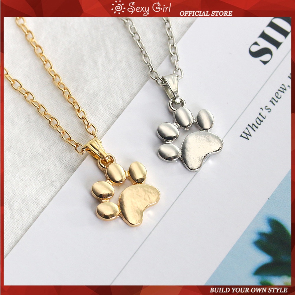 Dây Chuyền Mặt Hình Dấu Chân Mèo Dễ Thương Độc Đáo Cho Nữ