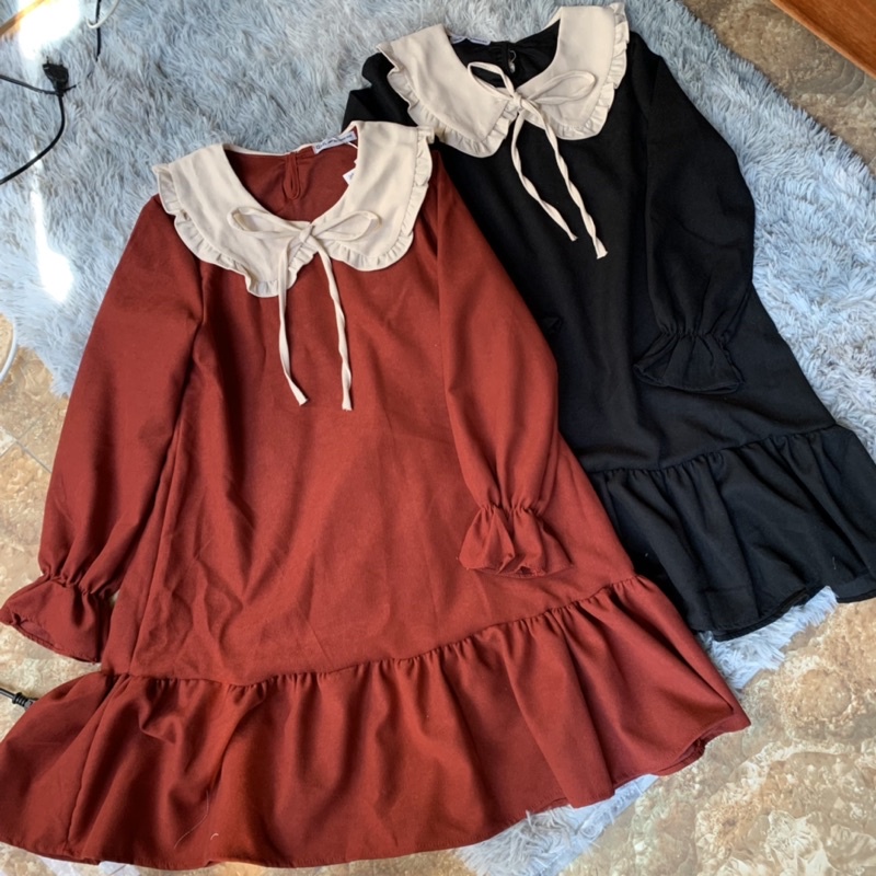 Đầm babydoll - Váy xoè cổ bèo tiểu thư ba màu xinhh | BigBuy360 - bigbuy360.vn