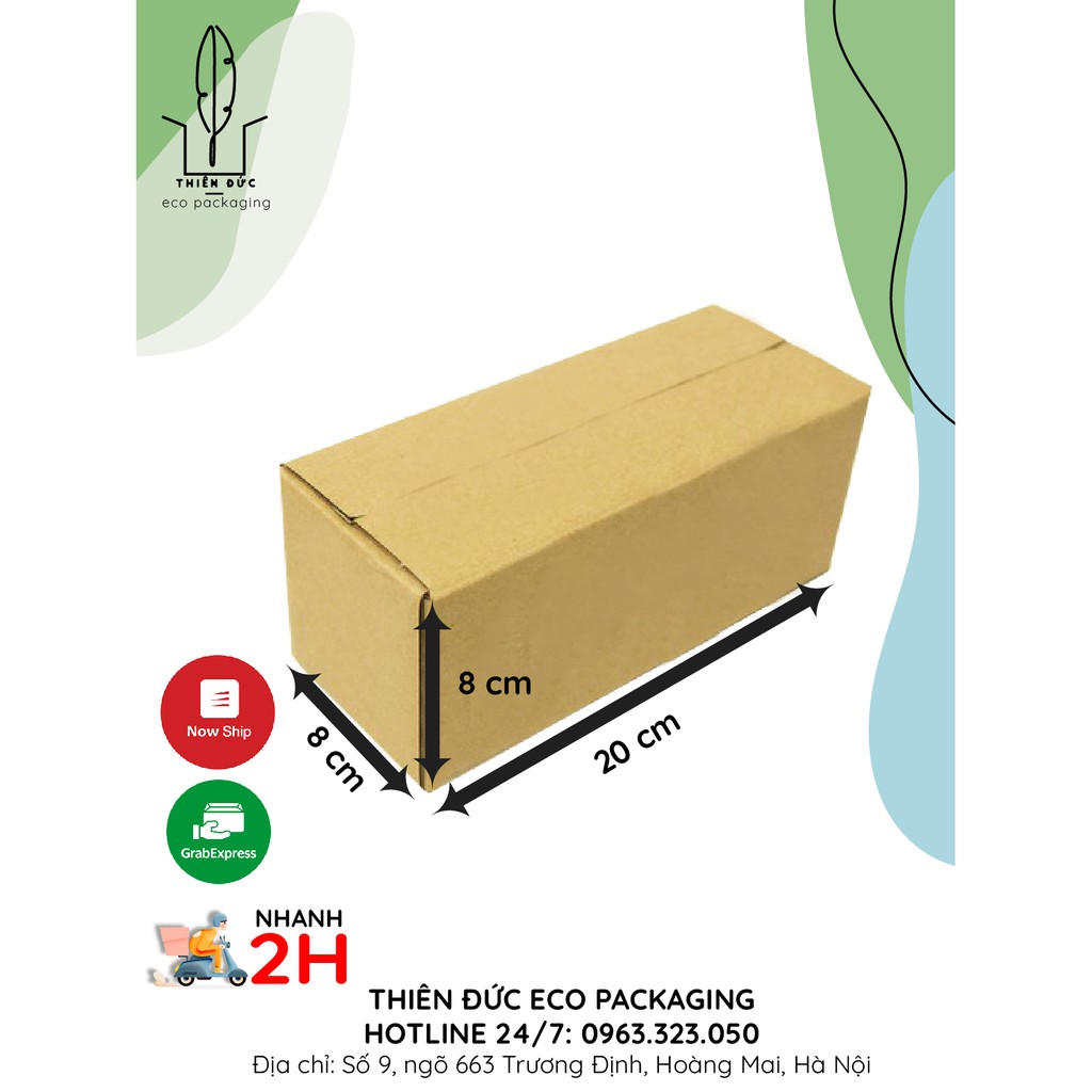 COMBO 100 THÙNG CARTON 20x8x8 CM GIÁ RẺ - THÙNG GIẤY dùng đóng hàng, chuyển đồ, lưu trữ đồ đạc