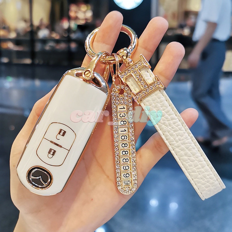 Vỏ Chìa Khóa Điều Khiển Từ Xa 2 / 3 Nút Bằng TPU Mềm Cho Mazda 2 3 6 Atenza Axela Demio CX3 CX7 CX5 CX9