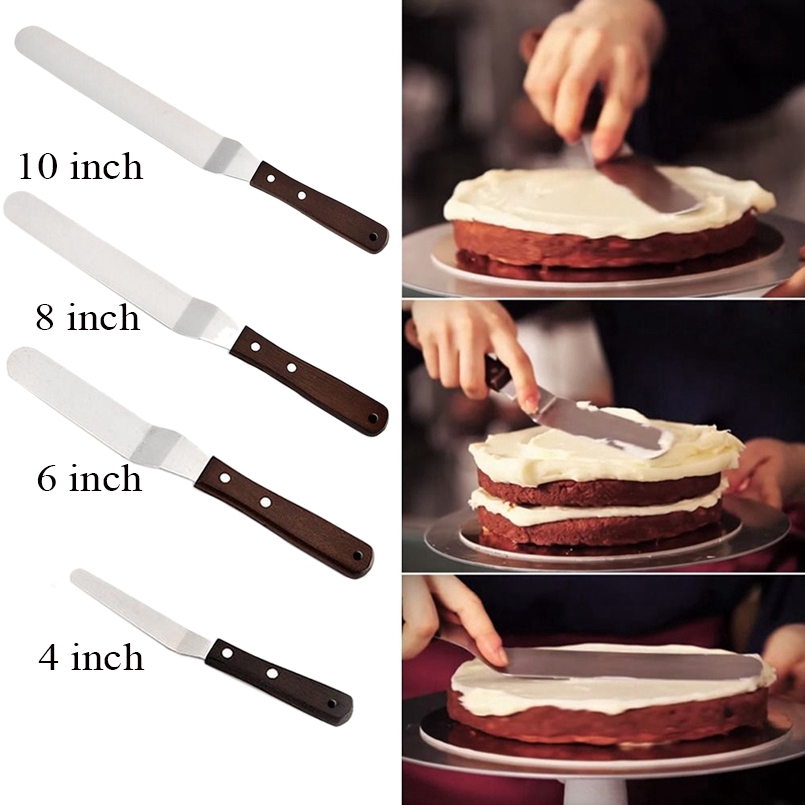 4/6/8/10 Inch Stainless Steel Cake Spatula Butter Cream Frosting Knife Smoother For Cake Cutter