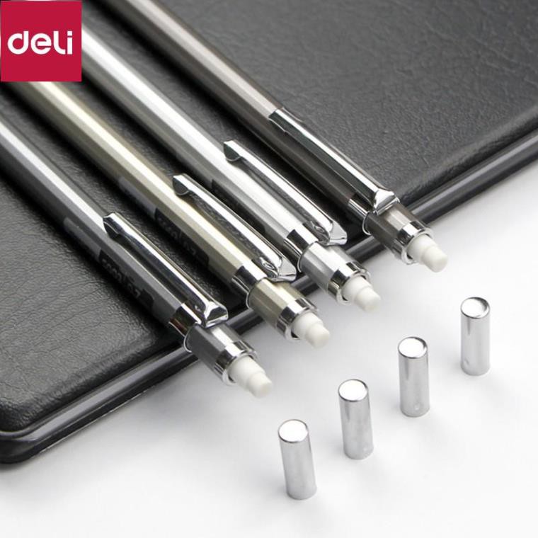 Bút chì kim học sinh Deli - Vỏ kim loại - Ngòi 0.5mm/0.7mm - S001 / S002 [Deli]