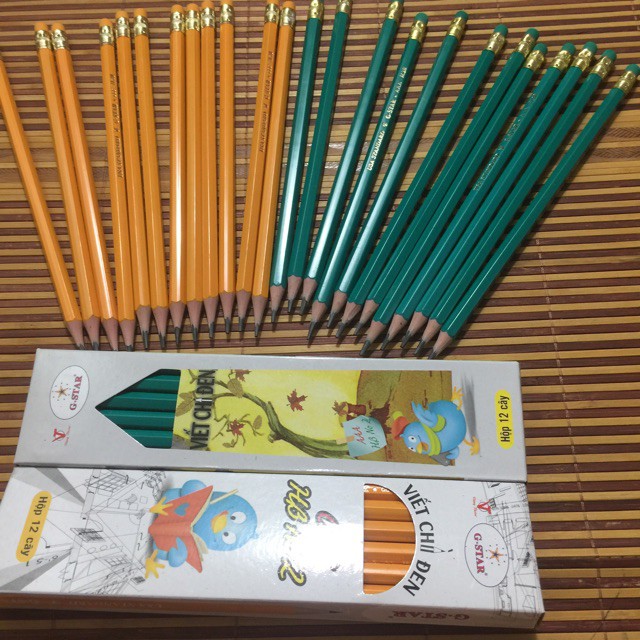 12 cây bút chì bbb có tẩy, viết chì có tẩy
