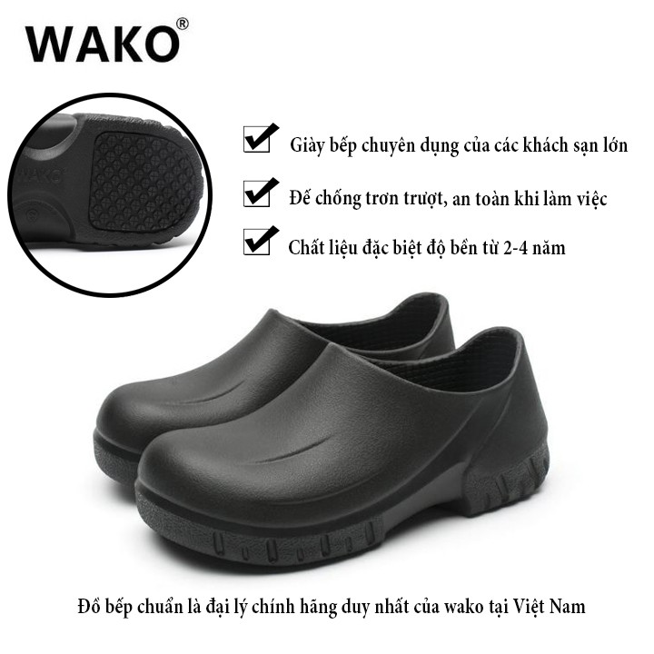 GIÀY ĐẦU BẾP WAKO  GIÀY BẾP HÀNG CHÍNH HÃNG WAKO - GIÀY CAO SU ĐÚC ĐẾ CHỐNG TRƠN TRƯỢT