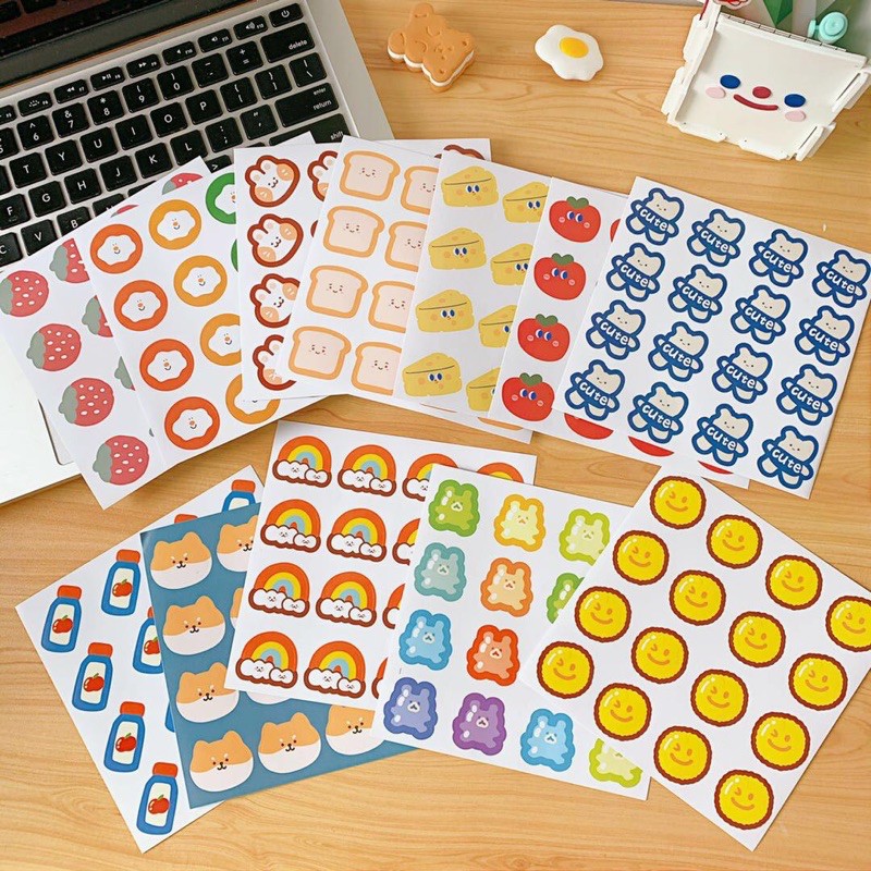 Sticker50 set 2 bảng sticker cute