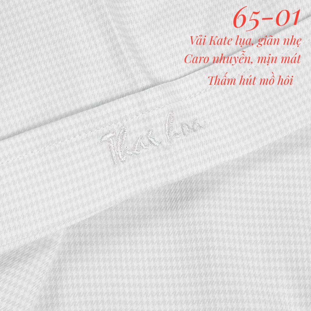 Áo sơ mi Thái Hòa màu trắng caro 65-01 và sọc nhuyễn 630-30