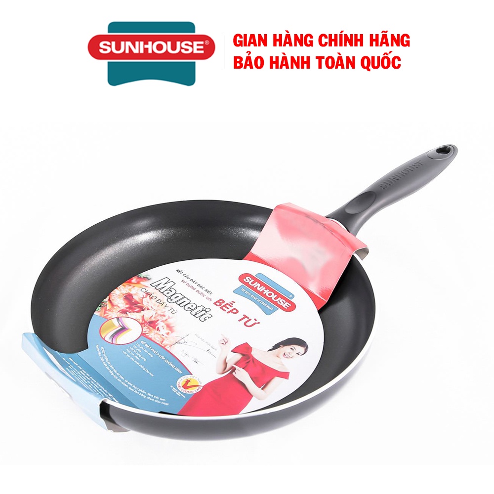 Chảo từ Sunhouse Magnetic Pan SHM18, nhôm cao cấp nguyên chất, sử dụng được bếp từ