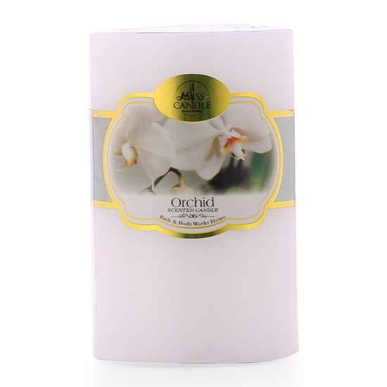 Nến thơm trụ tròn D5H8 Miss Candle NQM0819 5 x 8 cm (Trắng, hương hoa phong lan)