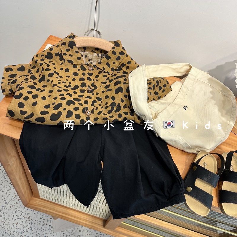 Bộ Áo Sơ Mi Tay Ngắn Phối Quần Lửng Thoáng Khí Thời Trang Mùa Hè Cho Bé Trai