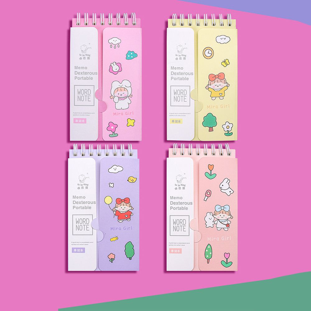 Set 4 sổ ghi chú họa tiết hoạt hình dễ thương sáng tạo tiện dụng cho học sinh
