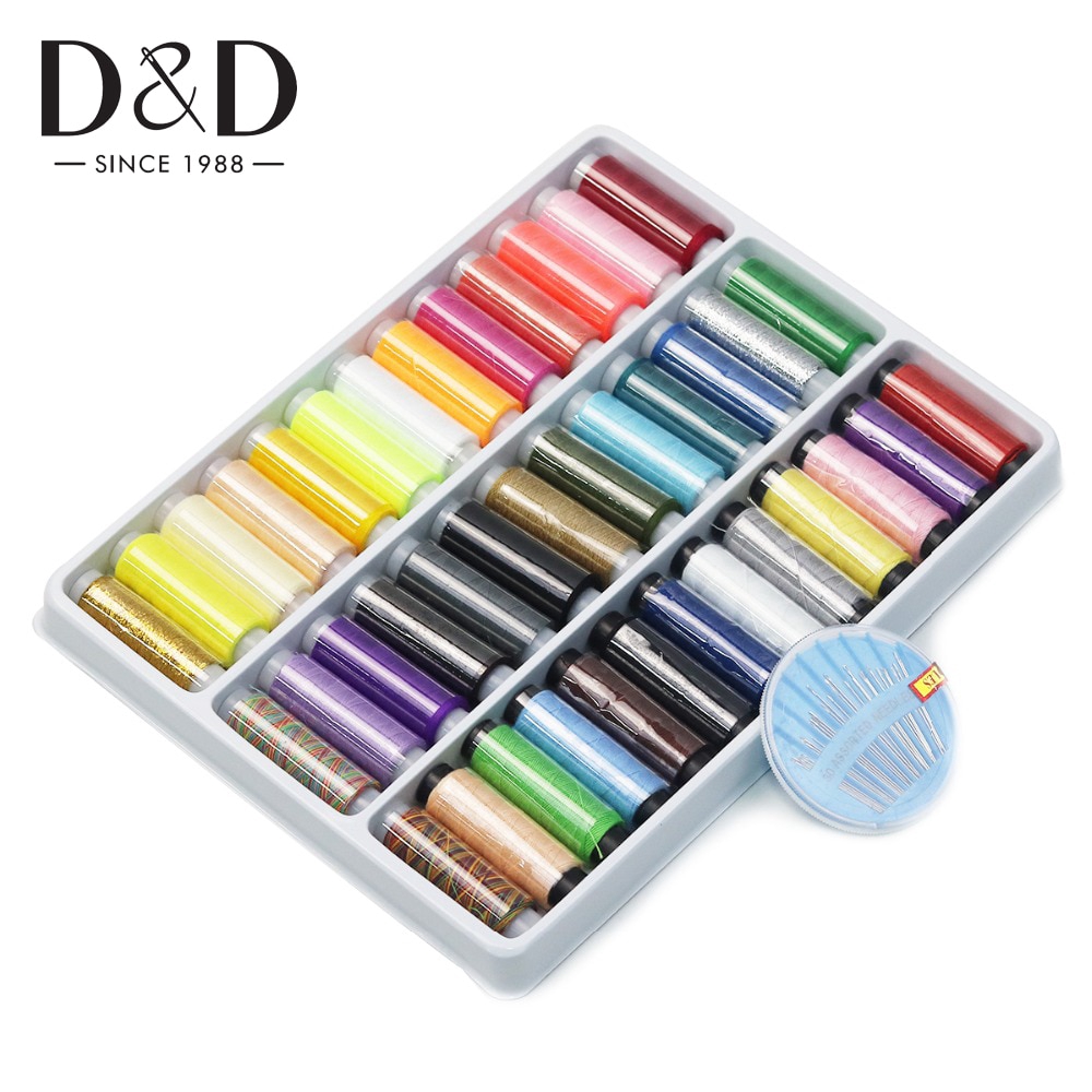 1Set 39 Color Sewing Thread Set 200 Yards Durable Polyester Embroidery Thread Sewing Machine Manual Sewing Thread Suitable for Manual Sewing Clothing