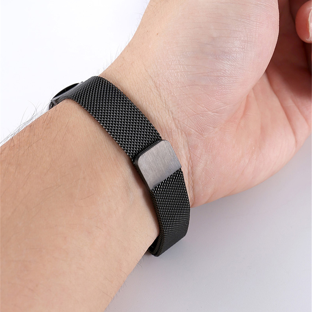 Dây đồng hồ đeo cổ tay bằng kim loại dạng lưới có khóa nam châm thay thế chất lượng cho xiaomi mi band 3 4 5 6
