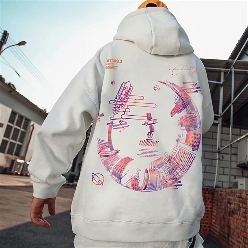 Áo hoodie dáng rộng phong cách hip hop Hàn Quốc cá tính size M-8XL cho nam và nữ