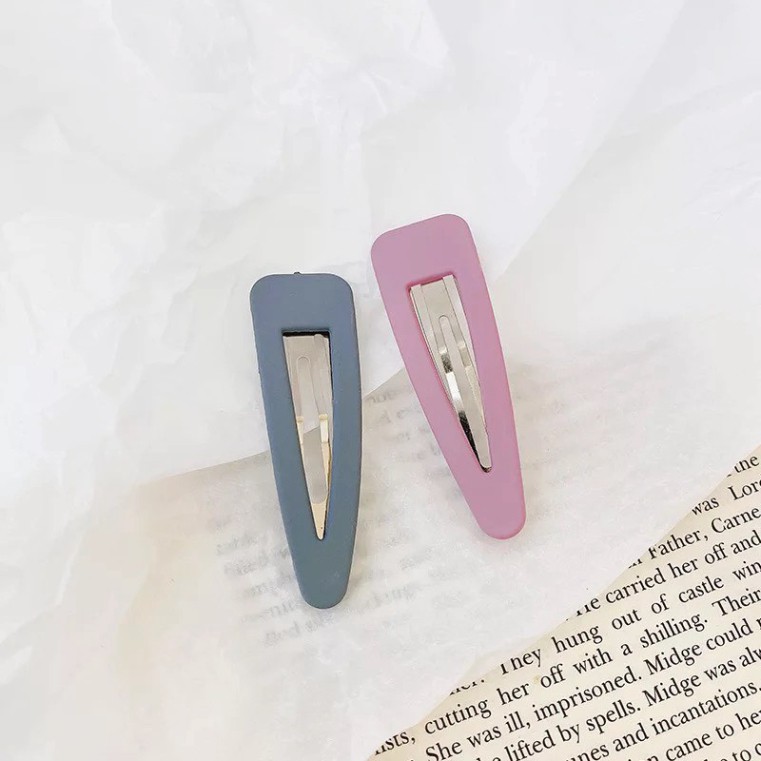 combo 2 Kẹp tóc mái kiểu Hàn Quốc màu trơn dễ thương