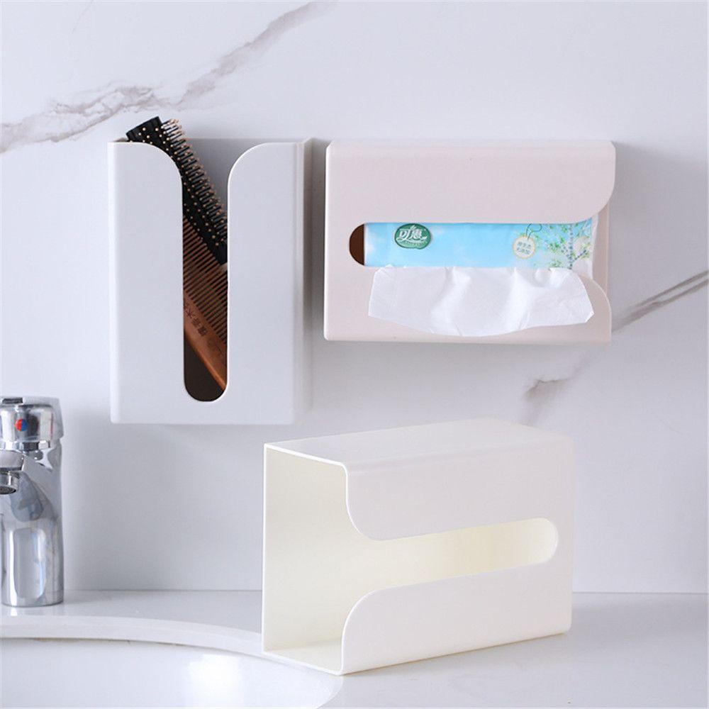 .Hộp Đựng Khăn Giấy Bằng Nhựa Không Cần Đục Lỗ Cho Nhà Bếp Nhà Tắm