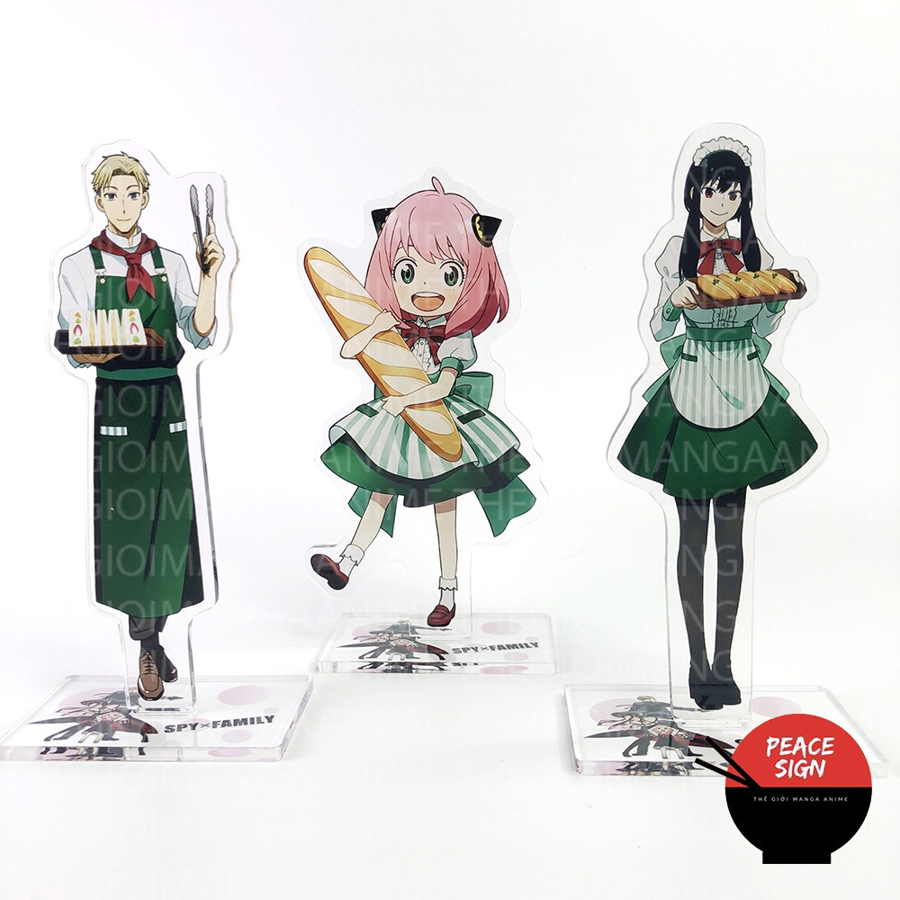 Mô hình SPY X FAMILY ver BÁNH MÌ standee Gia Đình Điệp Viên tượng mica trong acrylic anime chibi trưng bày