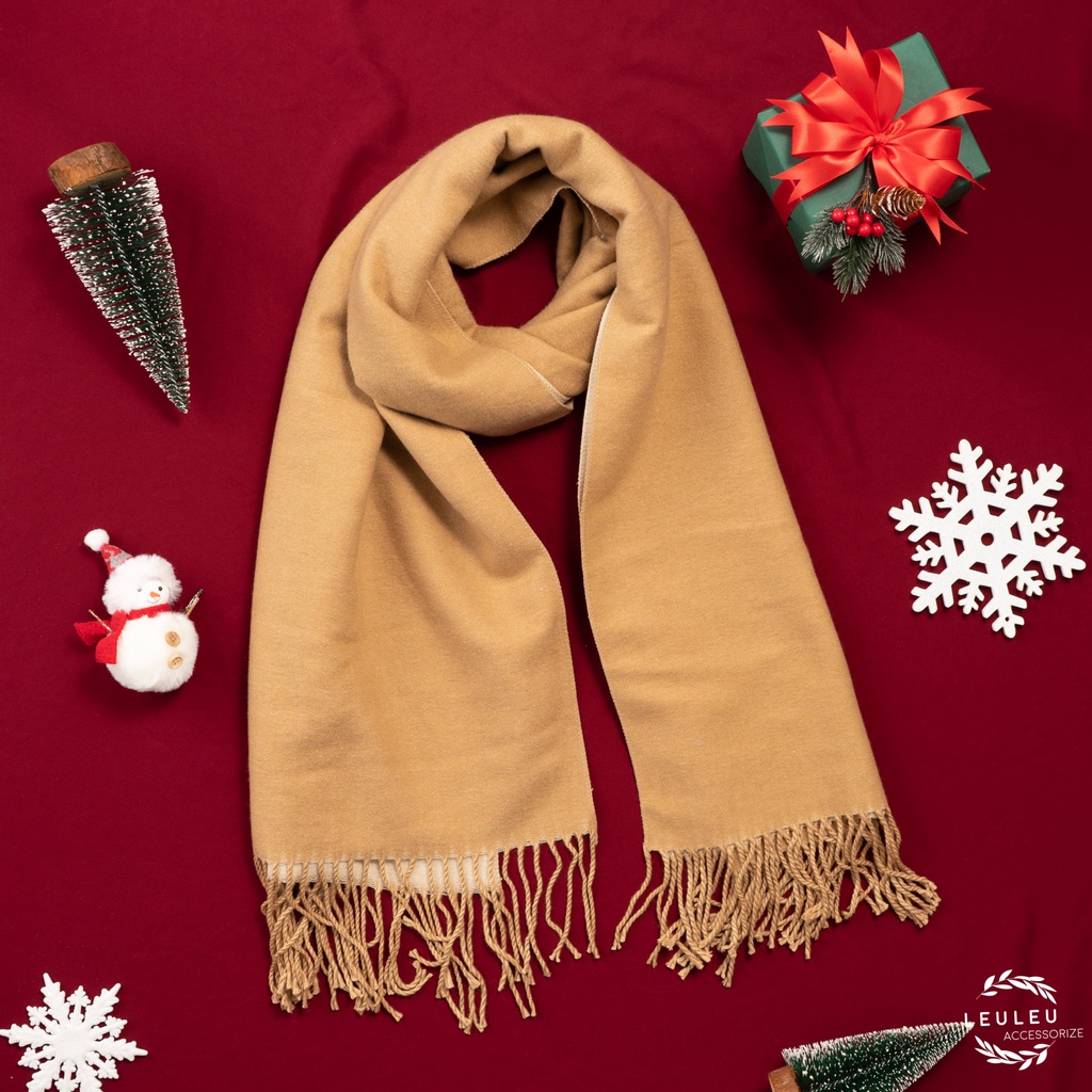 Khăn len basic 2 mặt dày dặn leuleu.accessorize