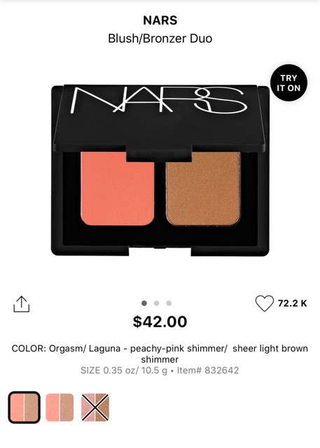 Nars - Phấn Má Hồng, Tạo Khối Nars - Blush/ Bronzer Duo - Orgasm/ Laguna. Fullsize