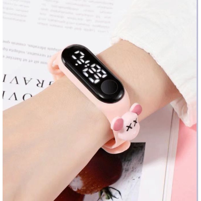 Đồng Hồ Đeo Tay Điện Tử Dạ Quang Chống Nước Kiểu Hoạt Hình Cho Bé Tiểu Học Và Trung Học