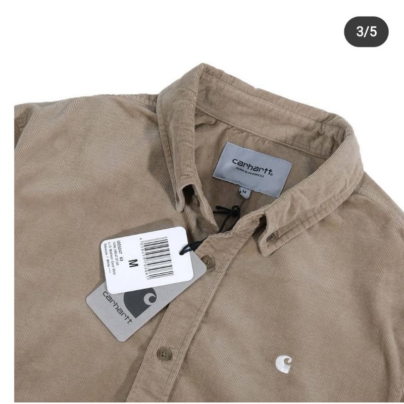 Carhartt Áo Sơ Mi Tay Dài Màu Xanh Hải Quân Đen