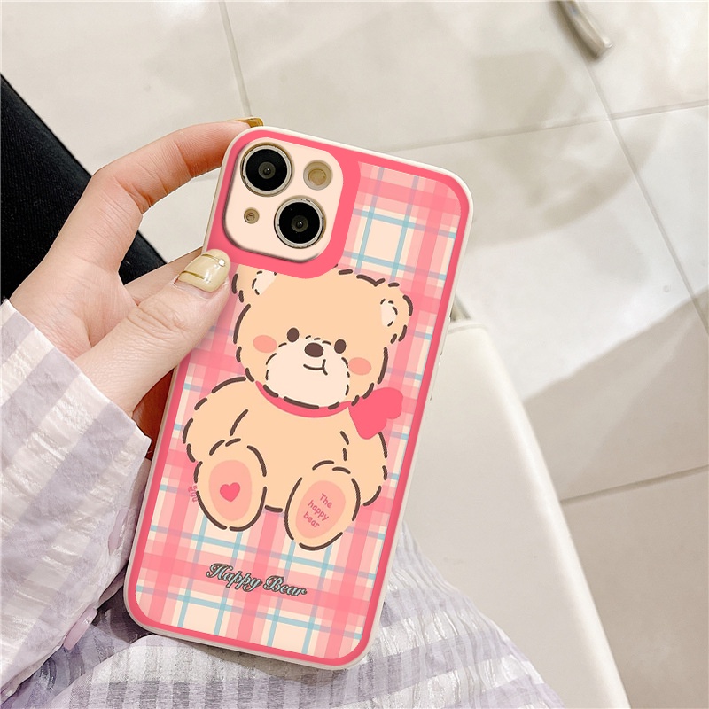 Ốp lưng Case iphone HAYPPY BEAR - ốp điện thoại iphone vuông cạnh 6/6plus7/7plus/x/xsmax/11/11pro/11promax/12/13 pro max