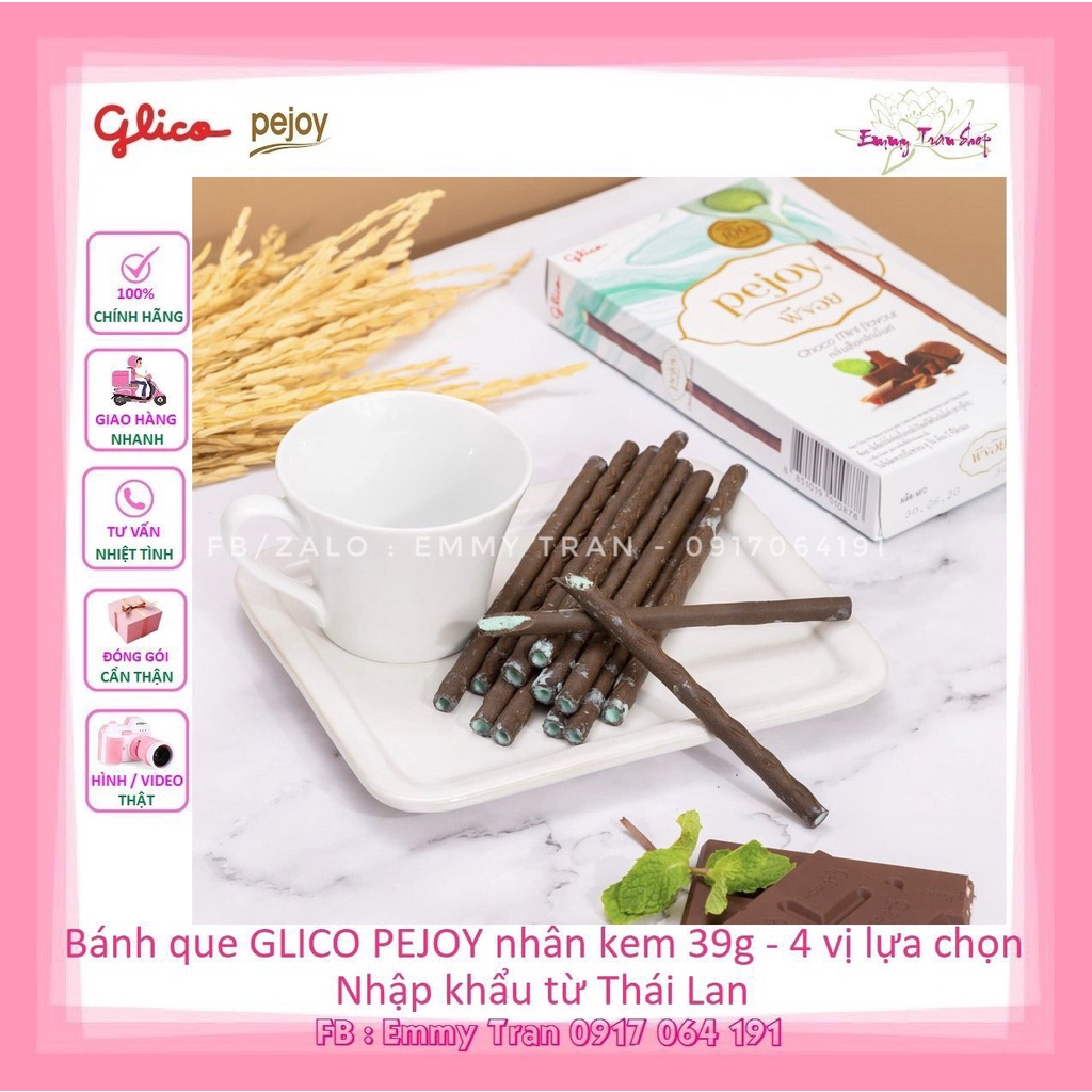 Bánh Que Glico Pejoy Nhân Kem 39g Có 4 Vị Lựa Chọn - Nhập Khẩu Từ Thái Lan ( EMMY TRAN )