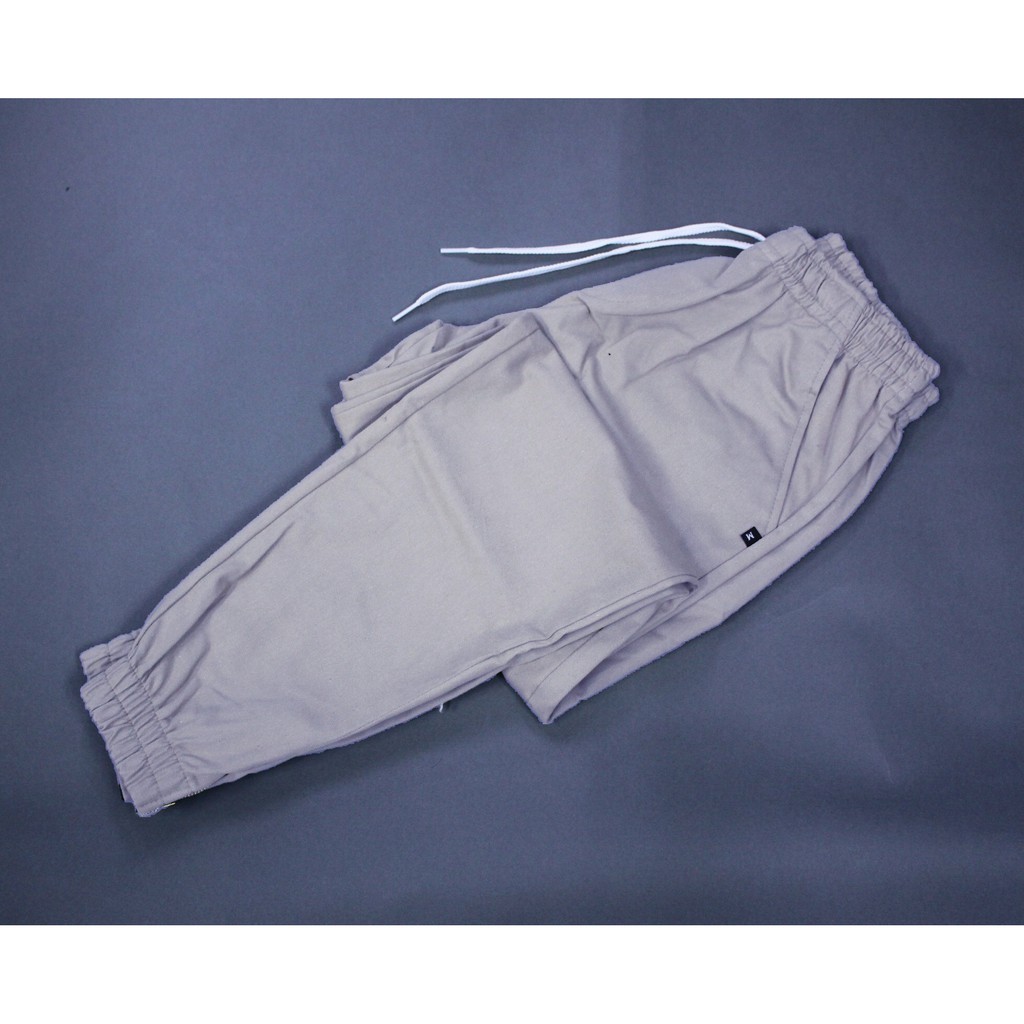 QUẦN JOGGER KAKI CO GIẢN, KHÓA ZIP CÁ TÍNH