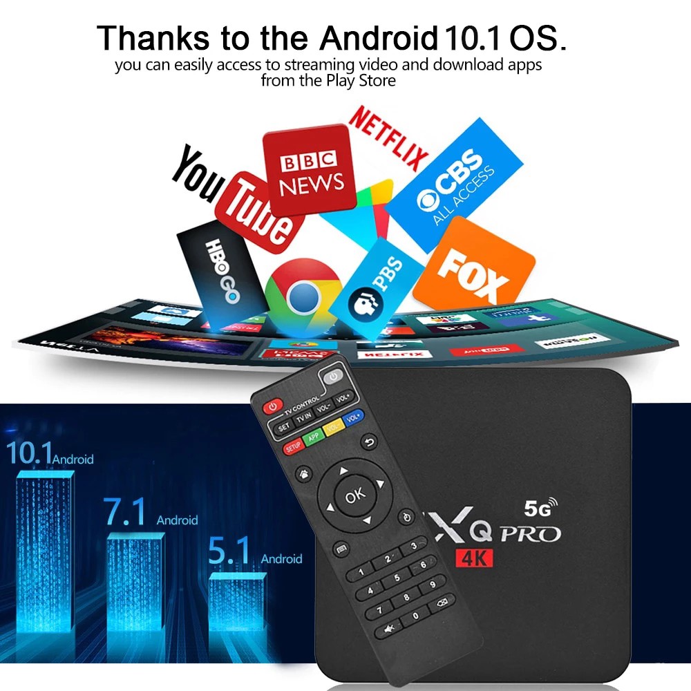 GOOGLE Đầu Tv Box Mxq Pro 5g Rk3228 Android 10.1 Amlogic S905W 2g 16g Hd 3d 2.4g 5g Wifi