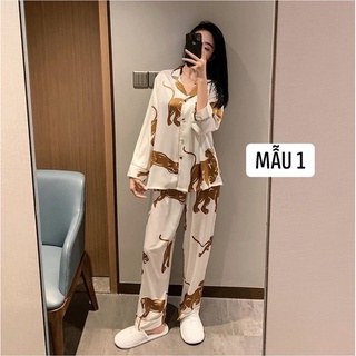 Bộ ngủ lụa dài tay hàng qc