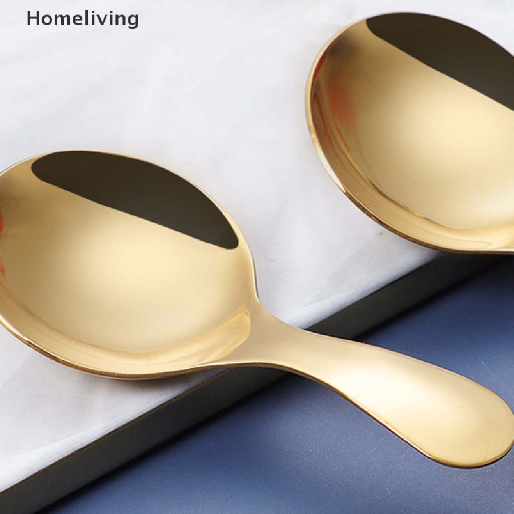 Muỗng Múc Kem / Gia Vị Bằng Kim Loại Tay Cầm Ngắn Tiện Dụng