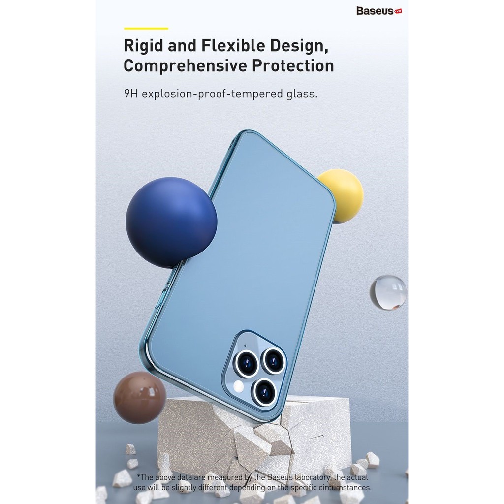 Ốp Lưng Cho iPhone 12 Mini / 12 &amp; 12 Pro / 12 Pro Max Mặt Kính Cường Lực Nhám chống sốc Baseus Frosted Glass Protective