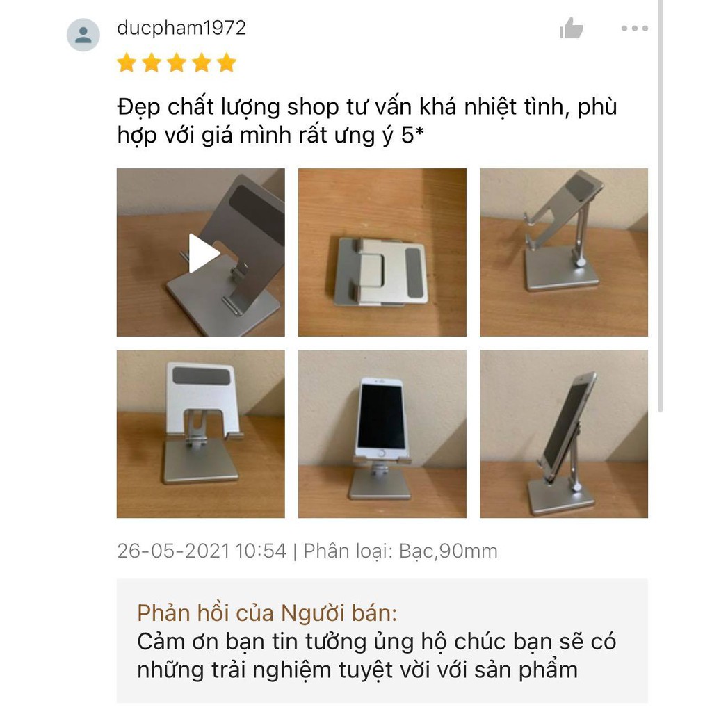 Giá đỡ Ipad Điện Thoại Máy tính bảngFREESHIP Giá kẹp để bàn gấp gọn, hợp kim nhôm cao cấp chắc chắn, độ hoàn thiện cao