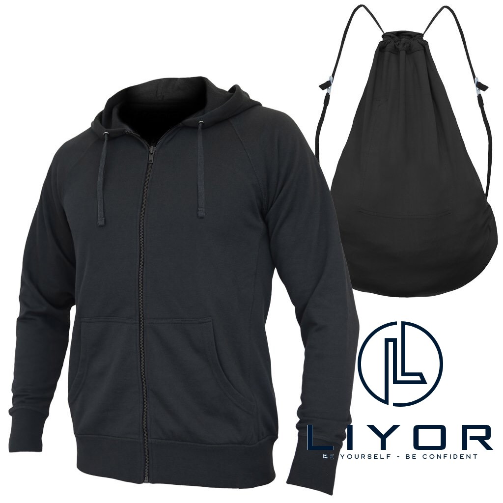 Áo khoác nỉ nam kiêm balo thiết kế độc đáo cao cấp thời trang nam Liyor - PAKN306