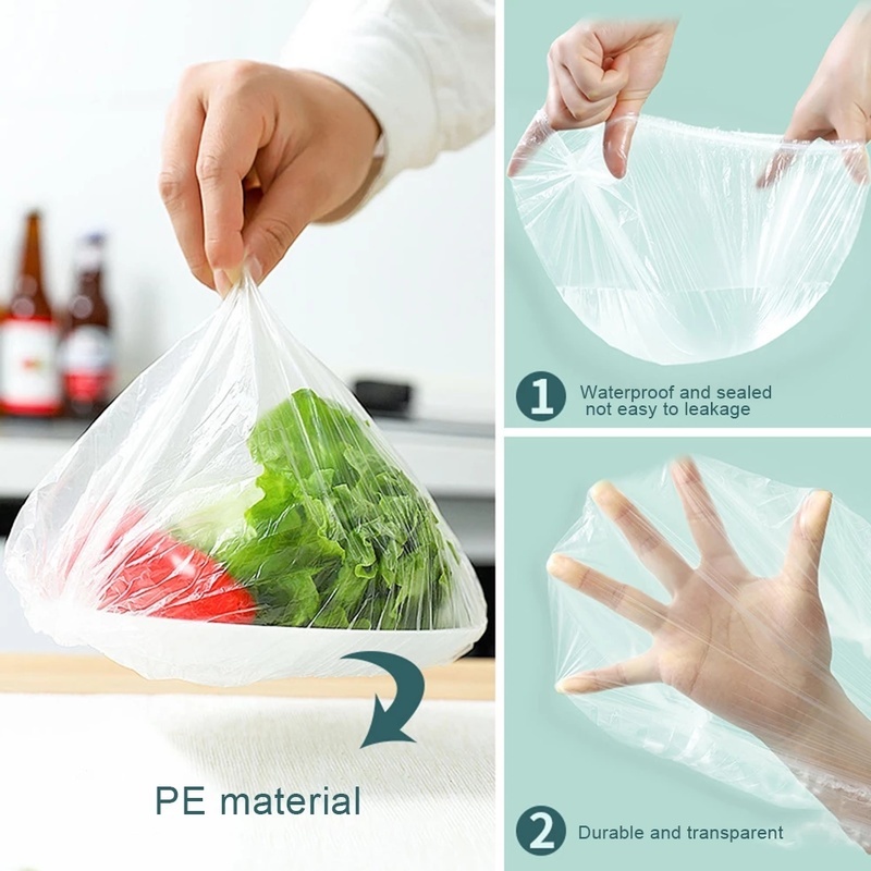 Set 100 Túi Bọc Thực Phẩm Co Giãn Có Thể Tái Sử Dụng