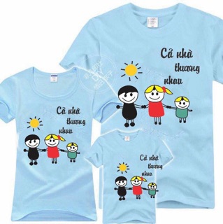 Áo gia đình cotton cổ tròn