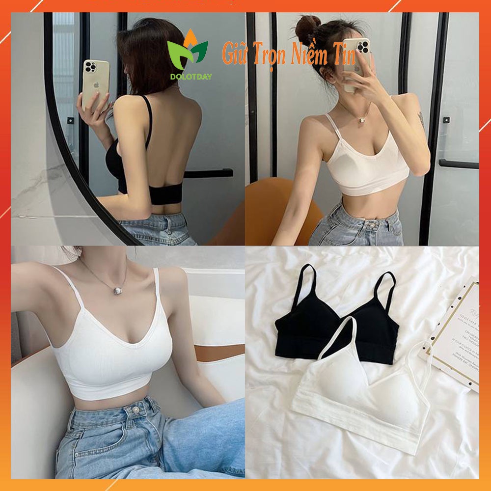 Áo Bra Tập Gym Len Tăm, Áo Ngực Khoét Lưng Chữ U, Không Gọng Đệm Mỏng BRA01