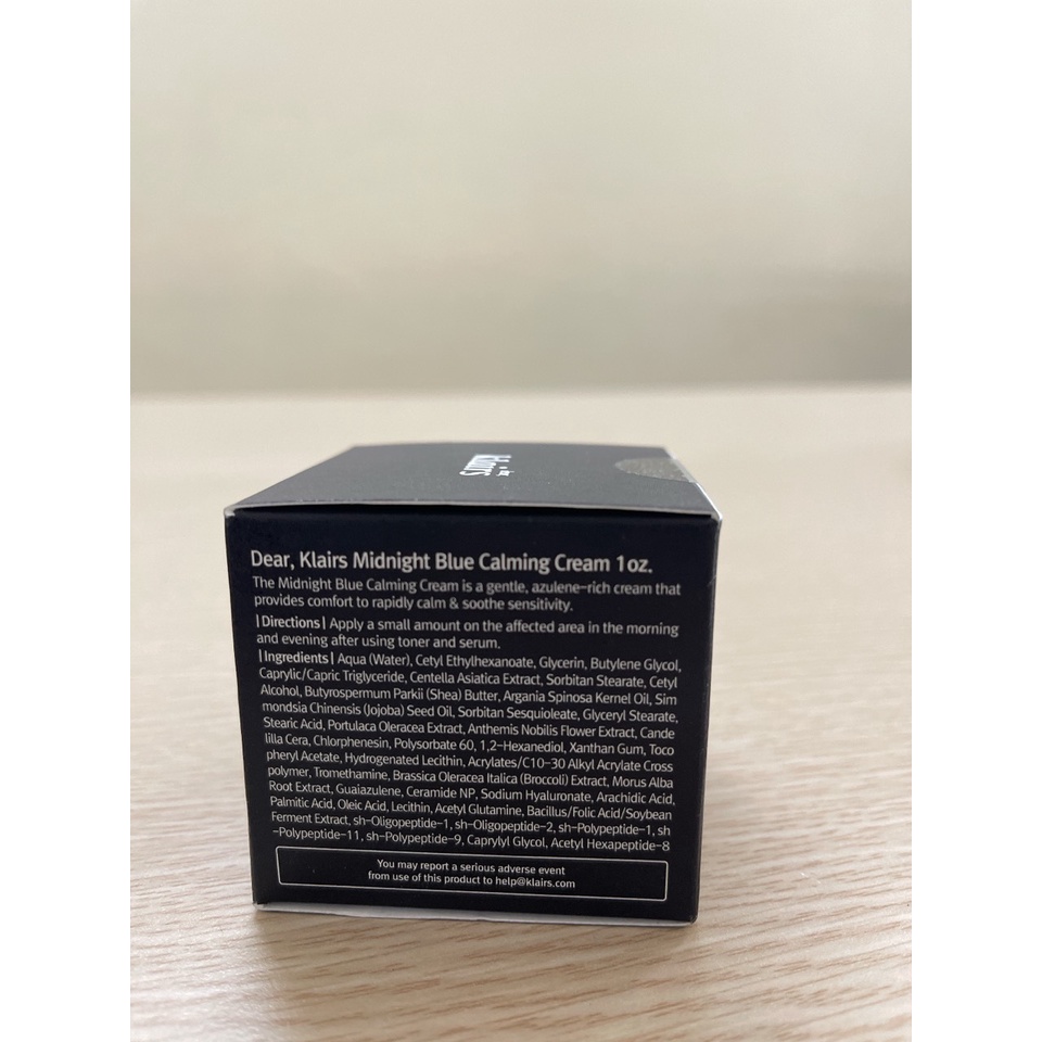 Kem Dưỡng Dear Klairs Midnight Blue Calming Cream 30ml - Dưỡng Trắng Sáng, Làm Dịu Và Phục Hồi Da