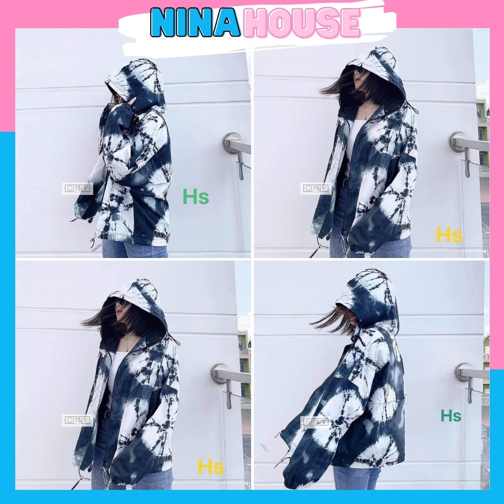Áo Khoác Loang Có Mũ Chất Liệu Gió Mềm 576 - Nina House