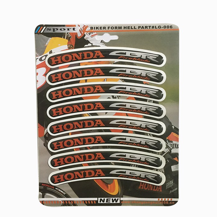 Bộ 08 miếng dán vành xe máy logo các hãng