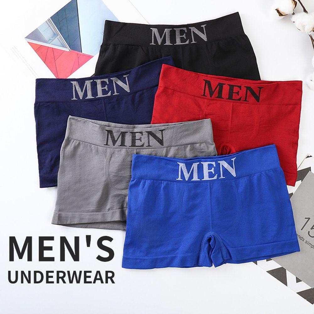 Quần Lót Boxer Không Đường May Lưng Vừa Màu Trơn Thoáng Khí Cho Nam