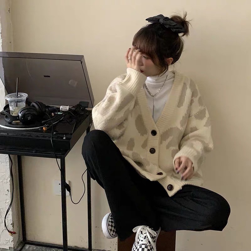 Áo Khoác Cardigan Báo Đốm