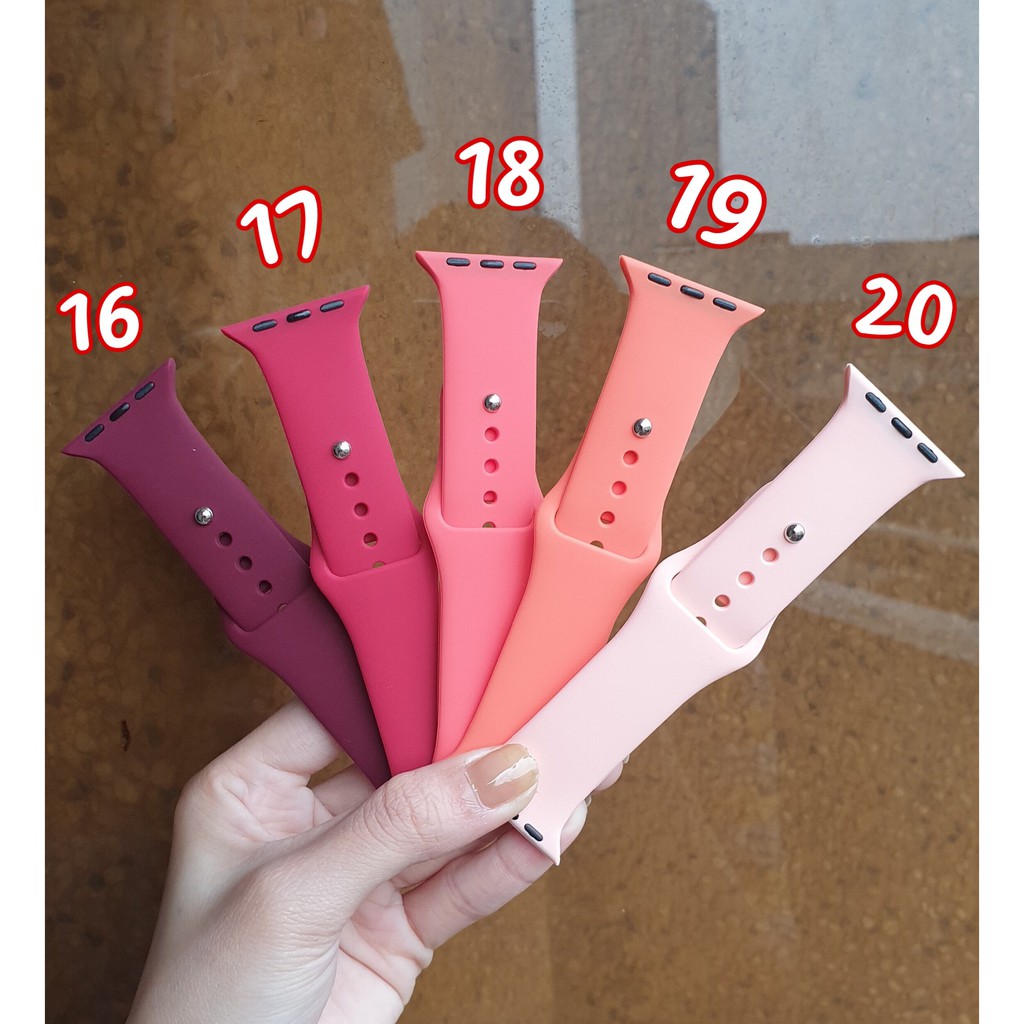 Dây Đeo Cao Su Silicone Cho Apple Watch Series 1/2/3/4/5/6/SE/T500/W26 Cao Cấp Full Màu, Size 38/40/42/44