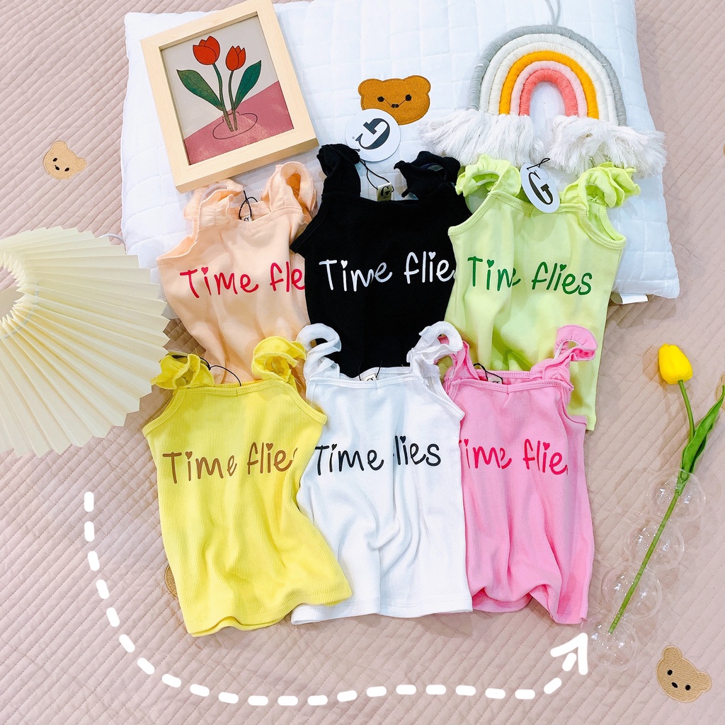 Áo Hai Dây Cho Bé Gái 9-26 Kg Set Áo Kiều Đẹp Vải Thun Gân Co Giãn Tốt Siêu Yêu Mặc Nhà Mềm Mịn Mát Homie Kids